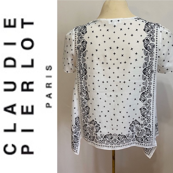 CLAUDIE PIERLOT bandana print short sleeve top - Picture 2 of 5